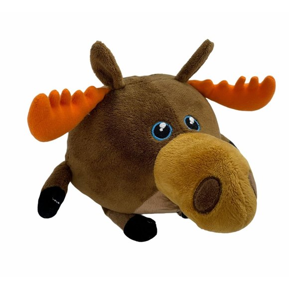 Orbiez Brown Moose 6" Plush Stuffed Animal Round Ball Big Nose - Picture 1 of 6